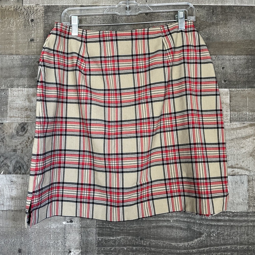 Vintage Fashion Bug Plaid Mini Skirt Size 14 Stretch Academia Grunge Y2K  Preppy